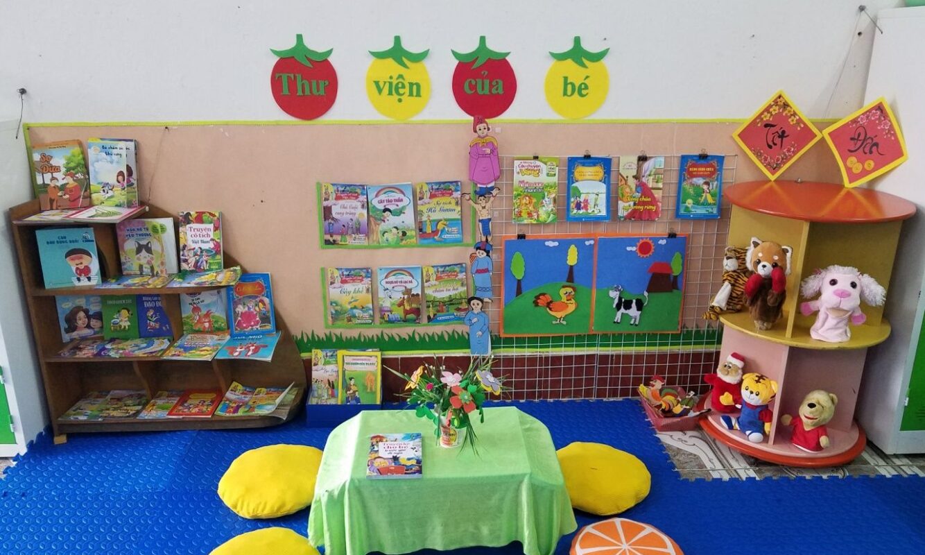 Góc thư viện mầm non steam