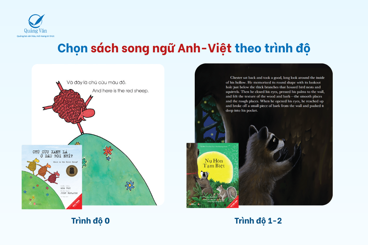 Chọn sách song ngữ Anh Việt theo trình độ