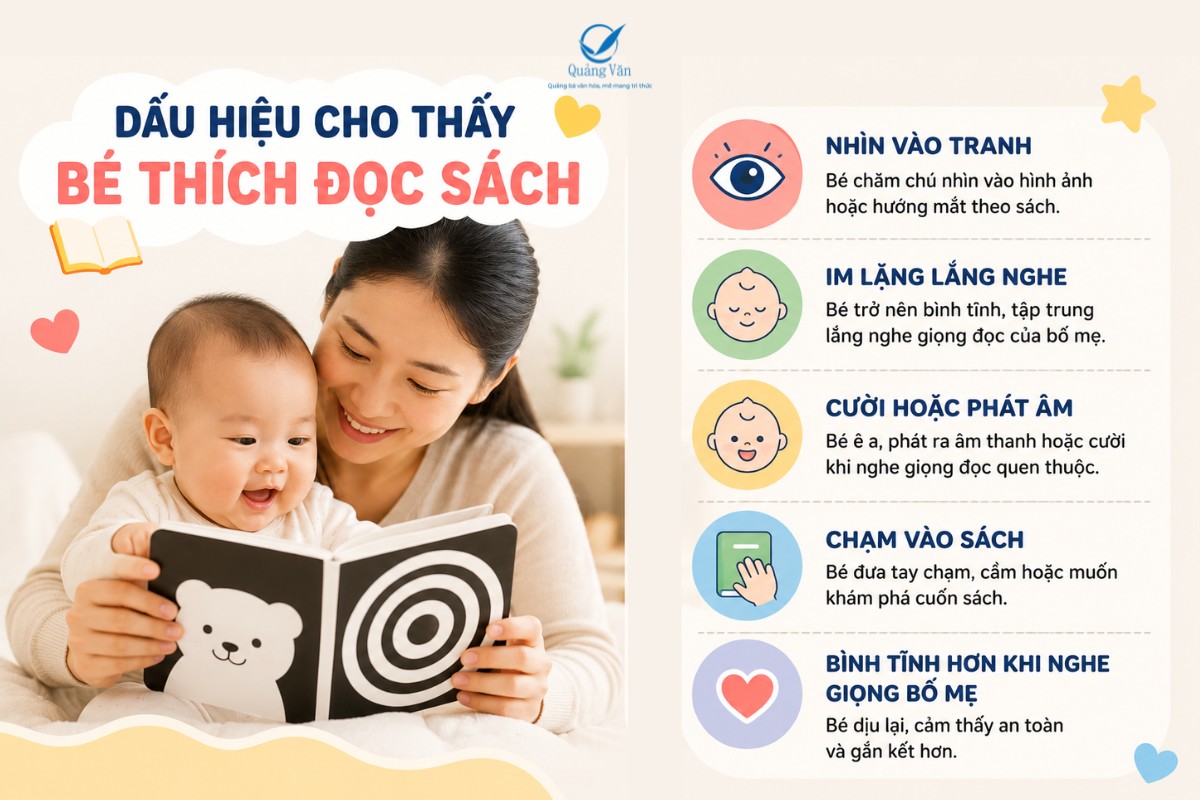 Dấu hiệu cho thấy bé đang thích việc đọc sách