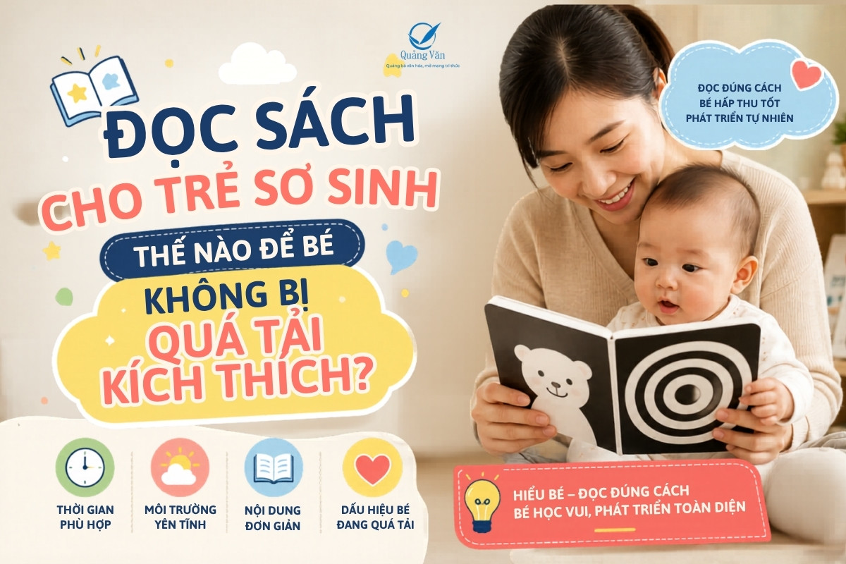 Đọc sách cho trẻ sơ sinh thế nào để bé không bị quá tải kích thích?