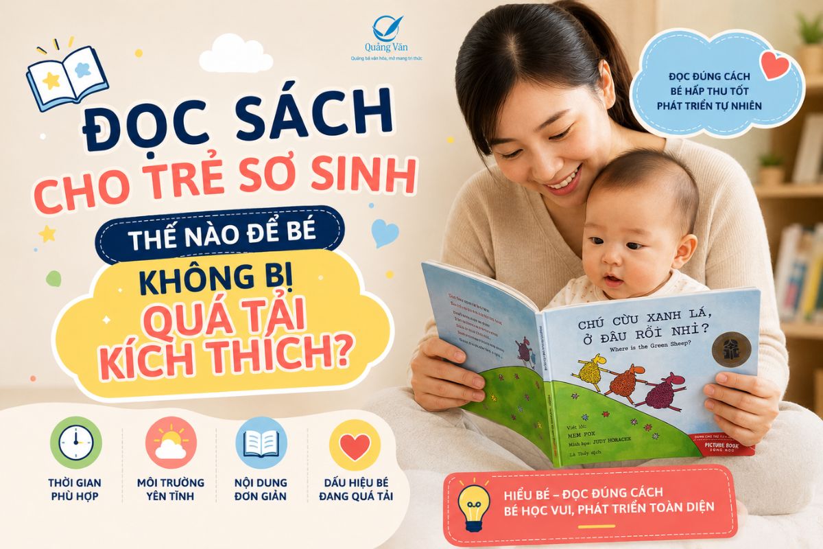 Đọc sách cho trẻ sơ sinh thế nào để trẻ không bị quá tải kích thích