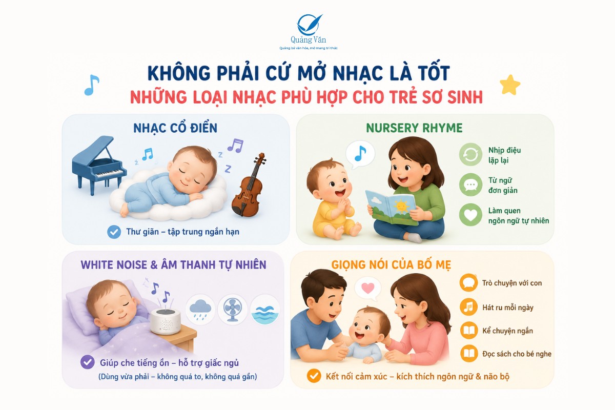 Không phải cứ mở nhạc là tốt: Đây là những loại nhạc phù hợp hơn cho trẻ sơ sinh