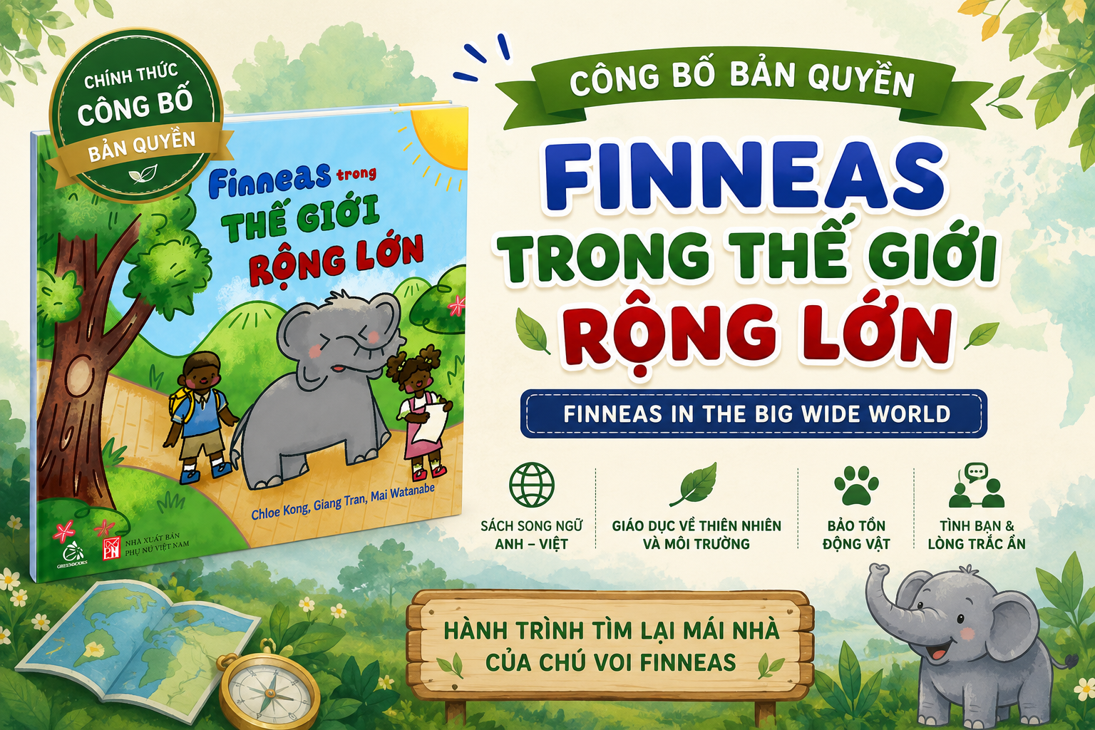 Công Bố Bản Quyền Sách Thiếu Nhi Song Ngữ Finneas Trong Thế Giới Rộng Lớn