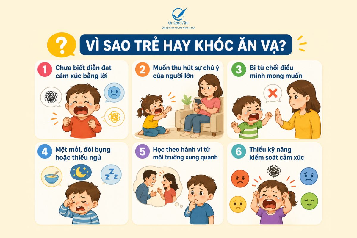 Vì sao trẻ hay khóc ăn vạ?