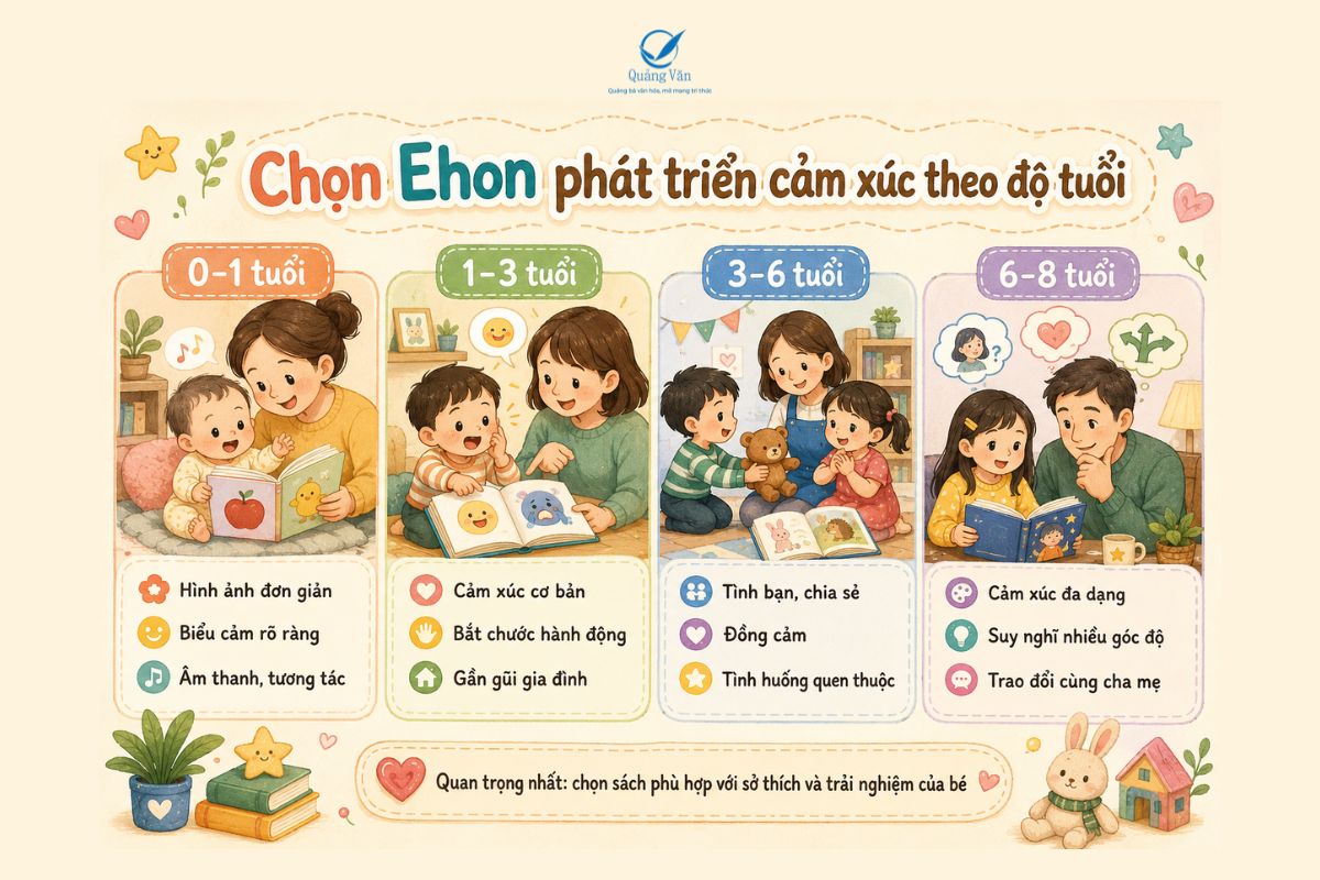 Nên chọn Ehon phát triển cảm xúc cho bé theo độ tuổi như thế nào?