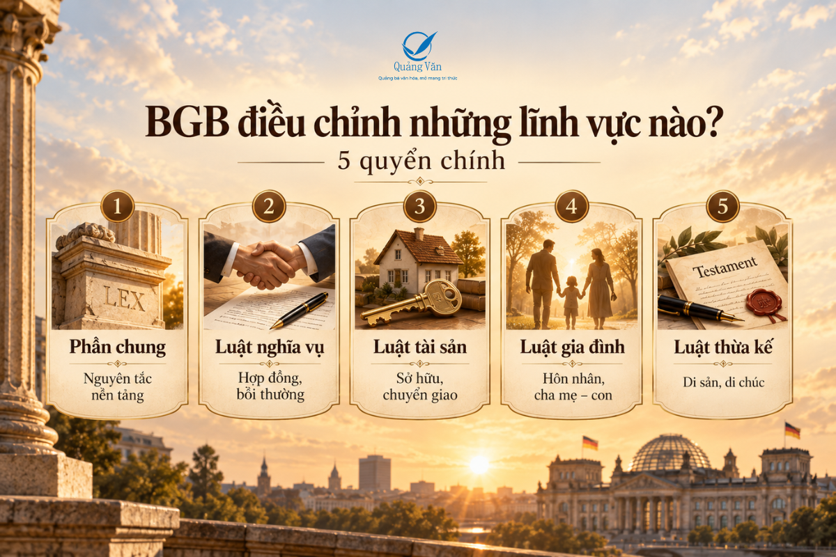 Những lĩnh vực chính được BGB điều chỉnh